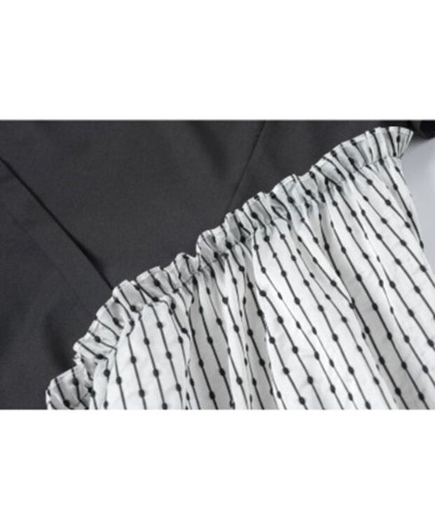 Pin Detail Contrast Wrap Dress